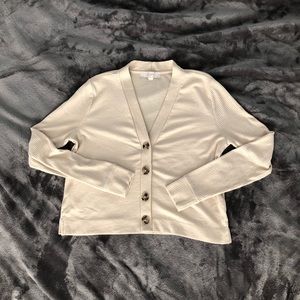 Long-sleeve Cropped Button-down Sweater